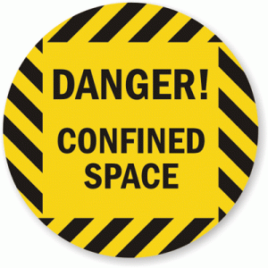 Silos are a confined space hazard, meaning workers should be properly trained and aware of the hazard (via MySafetySign.com)