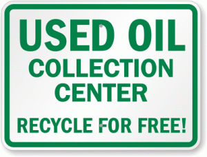 Used Oil Collection Center Sign