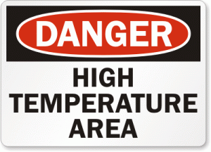 Danger High Temperature Area Sign