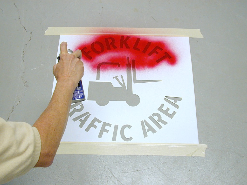 forklift-stencil-2 forklift stencil taped to ground