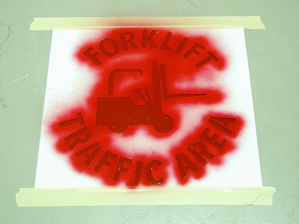 forklift-stencil-3 forklift stencil spray painted