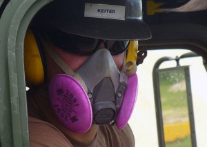 Carbon nanotubes are one of the few nanomaterials with occupational exposure limits. The EPA requires manufacturers use full-face N-100 cartridge respirators. (Photo via U.S. Navy, via Creative Commons.) 